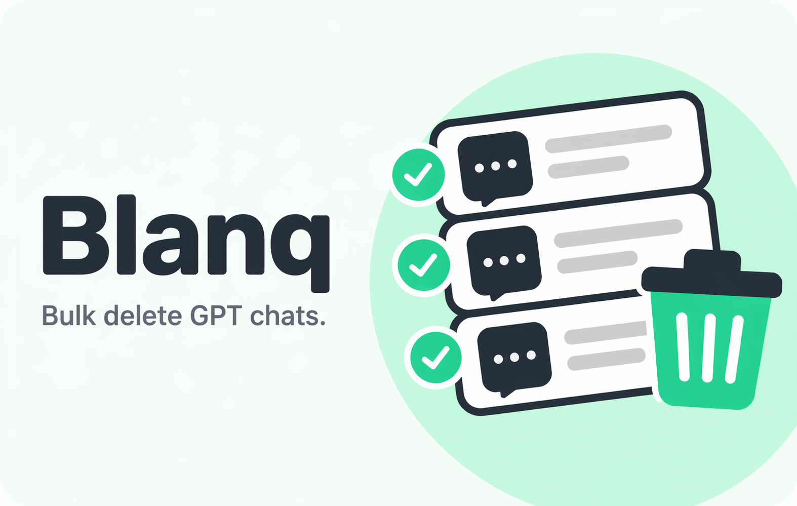 Blanq preview — bulk delete GPT chats